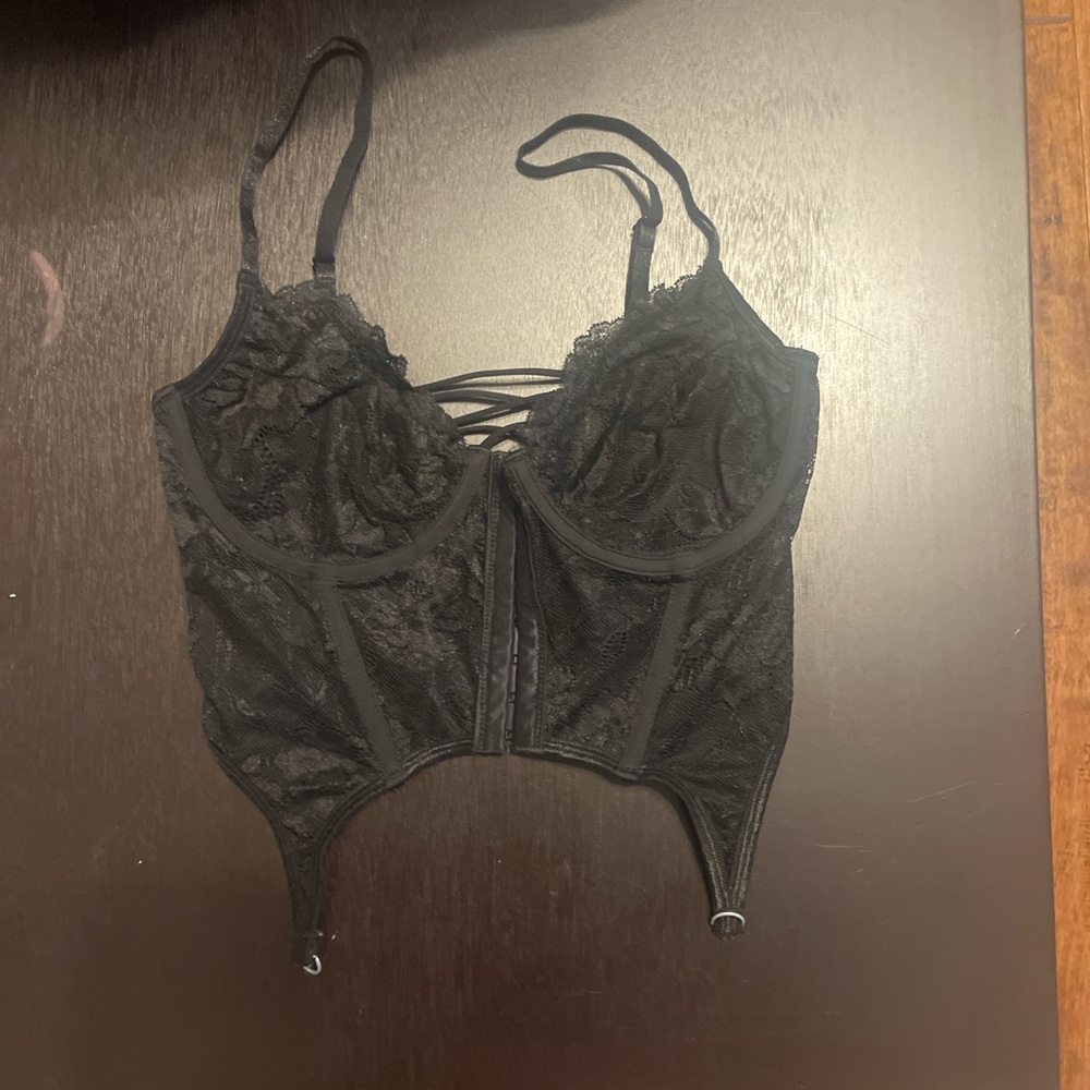 black lace corset top